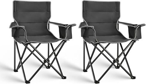 2 Pack Camping Chair Folding Heavy Duty with Cup Holder & Cooler Bag, Oversized Portable Lawn Chair for Adults, Tall and Lightweight, 300 lbs Capacity, for Beach, Fishing, Sports, Travel in Kuwait