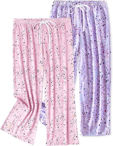 ENJOYNIGHT Women's Capri Pajama Pants Lounge Causal Bottoms Print Sleep Pants in Kuwait