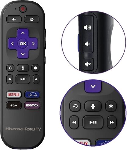OEM Replacement Voice Remote Control Compatible with All Hisense Roku TV Smart 4K TVs 【Not for Roku Stick and Roku Box】(Netflix/Disney Plus/Apple TV+ / HBO Max) w/Voice Control in Saudi Arabia