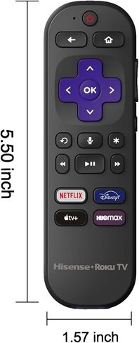 OEM Replacement Voice Remote Control Compatible with All Hisense Roku TV Smart 4K TVs 【Not for Roku Stick and Roku Box】(Netflix/Disney Plus/Apple TV+ / HBO Max) w/Voice Control in Saudi Arabia
