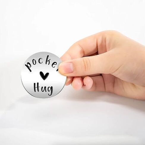 Always Remember You are Braver Than You Believe - Pocket Hug Token with Leather Keychain, Stainless Steel Double Sided Coin Long Distance Relationship Keepsake Gift in Saudi Arabia