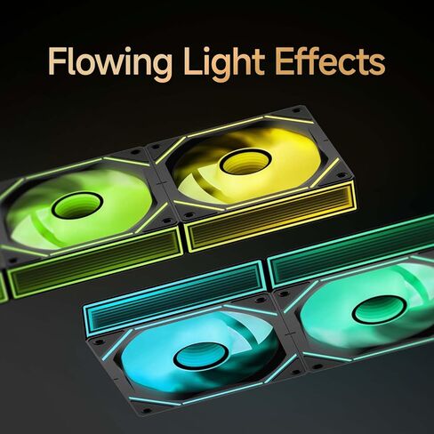 Gamma F12 Uni 120mm PC Fans ، مروحة تبريد حالة الكمبيوتر Daisy-Chain ، مرآة Infinity Gen الجديدة ، تأثيرات ضوء Argb المتدفق ، PWM منخفضة الضوضاء ، حتى 1800 دورة في الدقيقة 9-Blade (BK ، 3pcs) in Kuwait