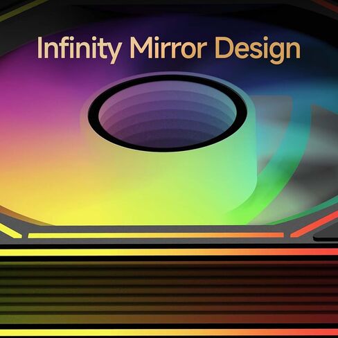 Gamma F12 Uni 120mm PC Fans ، مروحة تبريد حالة الكمبيوتر Daisy-Chain ، مرآة Infinity Gen الجديدة ، تأثيرات ضوء Argb المتدفق ، PWM منخفضة الضوضاء ، حتى 1800 دورة في الدقيقة 9-Blade (BK ، 3pcs) in Kuwait