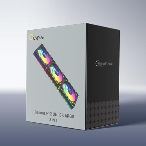 Gamma F12 Uni 120mm PC Fans ، مروحة تبريد حالة الكمبيوتر Daisy-Chain ، مرآة Infinity Gen الجديدة ، تأثيرات ضوء Argb المتدفق ، PWM منخفضة الضوضاء ، حتى 1800 دورة في الدقيقة 9-Blade (BK ، 3pcs) in Kuwait