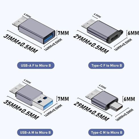 USB Type C Female to MicroB Male Adapter Type C USB Male to MicroB Adapter Connector for Hard Disk Phone in Saudi Arabia