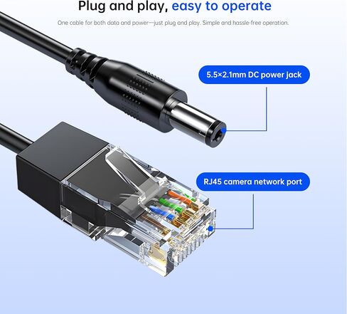 Gigabit PoE Splitter 12V 1.2A Output, 10/100/1000Mbps Ethernet Over Powerline Adapter Power Over Ethernet Adapter for Security Camera CCTV Surveillance in Kuwait