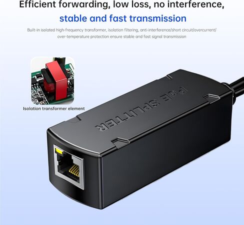 Gigabit PoE Splitter 12V 1.2A Output, 10/100/1000Mbps Ethernet Over Powerline Adapter Power Over Ethernet Adapter for Security Camera CCTV Surveillance in Kuwait