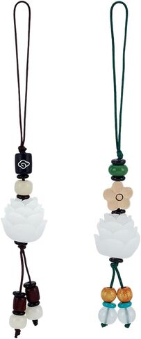 FINGERINSPIRE 2 Pcs 2 Styles Resin Lotus Flower Phone Charm 5.3x0.7inch Mobile Phone Pendant Lucky Phone Charm Cell Phone Lanyard Decoration Cell Phone Strap for Mobile Phone Keychain Bag Accessories in Saudi Arabia