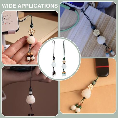 FINGERINSPIRE 2 Pcs 2 Styles Resin Lotus Flower Phone Charm 5.3x0.7inch Mobile Phone Pendant Lucky Phone Charm Cell Phone Lanyard Decoration Cell Phone Strap for Mobile Phone Keychain Bag Accessories in Saudi Arabia