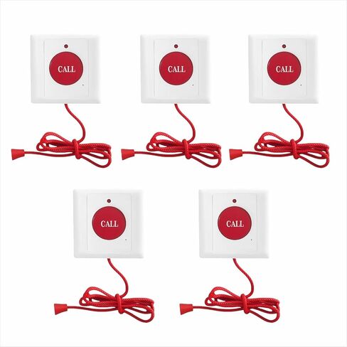 Wall-Mounted Emergency Call Button with Pull Cord - Elderly SOS Alert System for Home Care, Patient Minitering, Nurse Call Button for Disabled & Bedridden (5) in Kuwait
