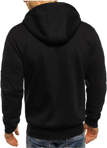 ZOEOWN Men's Sports Casual Full Zipper Long-Sleeved Hooded Sweater with Pockets Jogging Track and Filed Gym Training Hoodie Dark Gray in Saudi Arabia