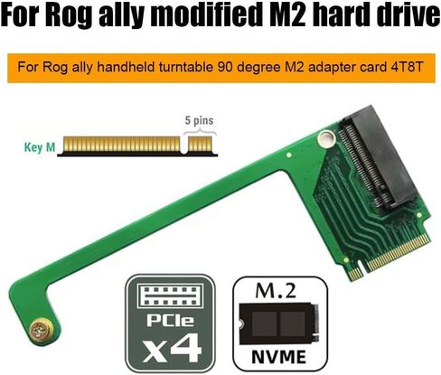محول محول بطاقة الذاكرة SSD لـ PCIE4.0 لـ ROG Ally ، لوحة النقل 90 ° M2 Transfercard متوافقة مع ROG Ally Handheld Game Console in Saudi Arabia