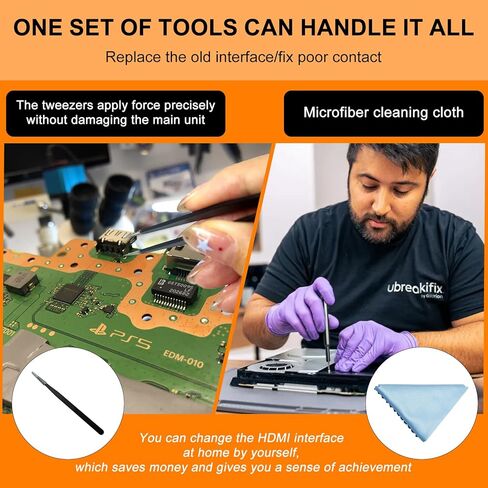 HLRAO 4 Pack Replacement HDMI Port for Sony Playstation 5 PS5 Display Socket Interface Jack Connector ,PS5 HDMI Port Replacement with Repair Tool Kit for PS5 Console in Kuwait