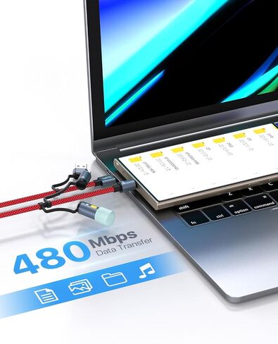 SOOPII 100W 4ft 4ft Multi USB C شحن كابل ، 4 في 1 C/A إلى C/IP كابل الشاحن السريع ، PD 5A نايلون سلك شحن متعددة للهواتف والأجهزة اللوحية وأجهزة الكمبيوتر المحمولة والمزيد (أسود) in Kuwait
