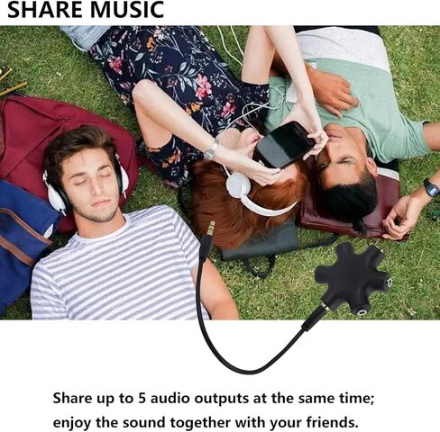 5-Jack Audio سماعة رأس الخائن 5 طريقة للأجهزة 3.5 مم محول فاصل الأذن 5 منافذ محول موصل أنثى (5 حزم) in Kuwait