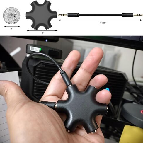 5-Jack Audio سماعة رأس الخائن 5 طريقة للأجهزة 3.5 مم محول فاصل الأذن 5 منافذ محول موصل أنثى (5 حزم) in Kuwait