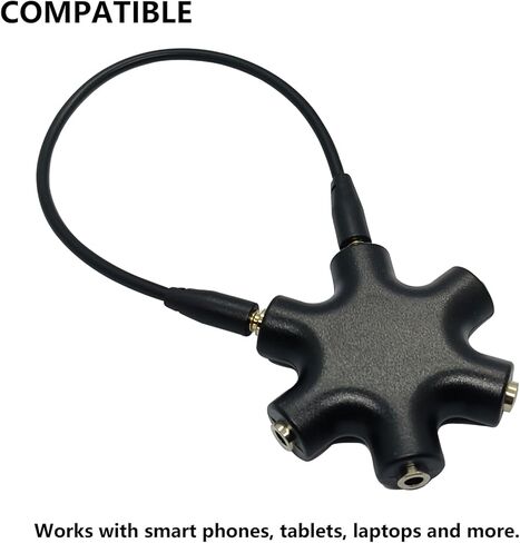 5-Jack Audio سماعة رأس الخائن 5 طريقة للأجهزة 3.5 مم محول فاصل الأذن 5 منافذ محول موصل أنثى (5 حزم) in Kuwait