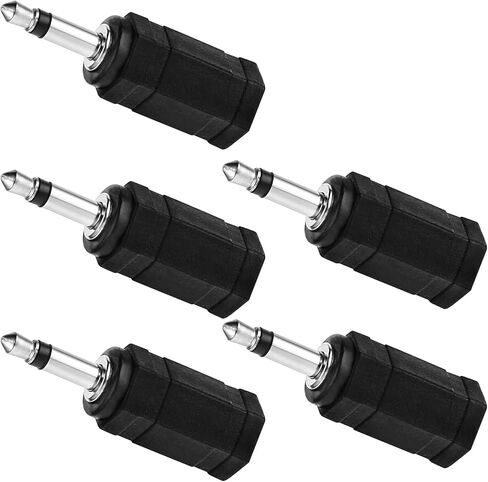 3.5mm Mono to Stereo Adapters, 5 Pack 1/8" Mono Male Plug to 1/8" TRS Stereo Female Jack for Headphone Radio in Saudi Arabia