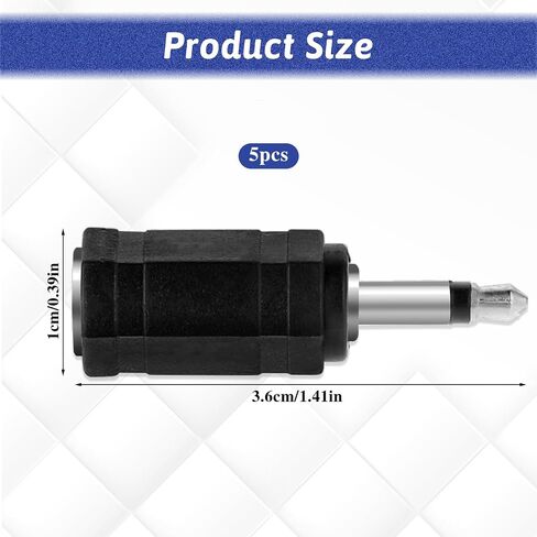 3.5mm Mono to Stereo Adapters, 5 Pack 1/8" Mono Male Plug to 1/8" TRS Stereo Female Jack for Headphone Radio in Saudi Arabia