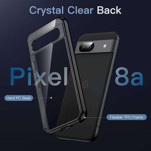 JETech Case for Google Pixel 7a 6.1-Inch 2023, Non-Yellowing Shockproof Bumper Protective Phone Cover, Anti-Scratch Hard PC Back (Clear) in Saudi Arabia