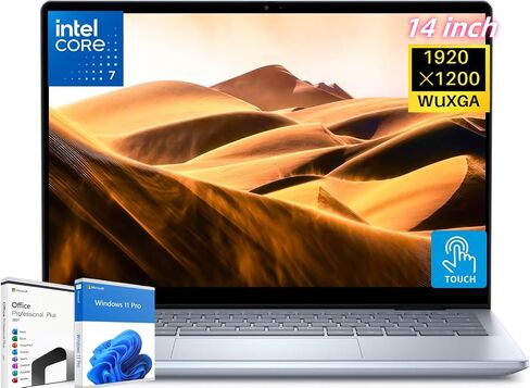 Dell Inspiron 14 2-in-1 Laptop for Business, 14" FHD+ Touchscreen, Intel Processor Core 7 150U, 32 GB DDR5 RAM, 1 TB SSD, Intel Graphics, SD Card, WiFi, Windows 11 Pro & MS Office Lifetime License in Saudi Arabia