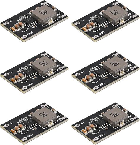 6pcs Mini Buck Converter, DC to DC Circuit Board Input 6-24V to 5V 2A 10W Output Adjustable Voltage Regulator Reducer Electronic Step-Down High Efficiency Power Supply Board Module in Saudi Arabia
