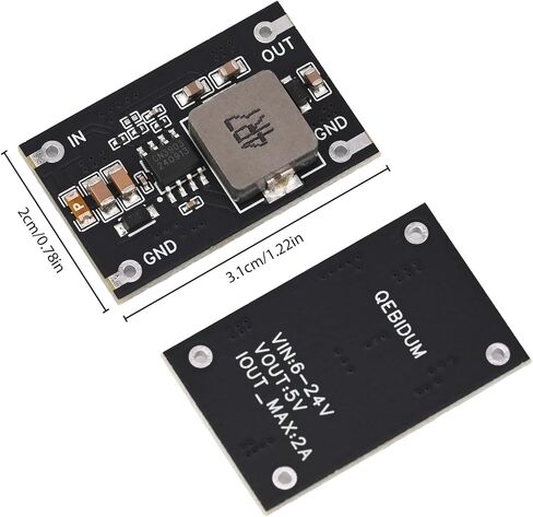 6pcs Mini Buck Converter, DC to DC Circuit Board Input 6-24V to 5V 2A 10W Output Adjustable Voltage Regulator Reducer Electronic Step-Down High Efficiency Power Supply Board Module in Saudi Arabia