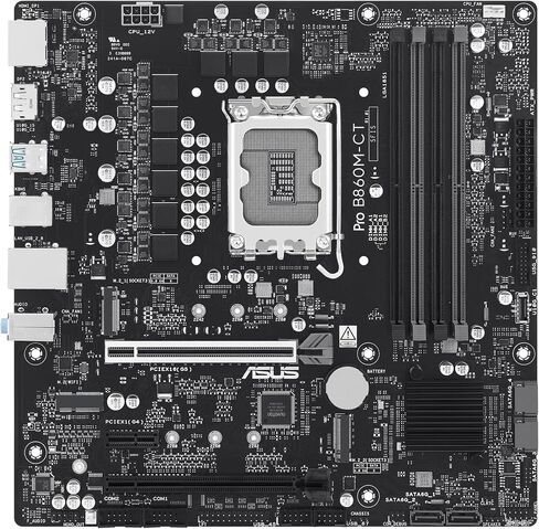 ASUS PRO B860M-CT-CSM Intel® B860 (LGA 1851) mATX Motherboard, PCIe 5.0, DDR5, 2X M.2, Intel® 1G LAN, 2X DP, HDMI, USB Type-C®, TPM IC onboard with Enhanced Security, Reliability and Manageability in Saudi Arabia