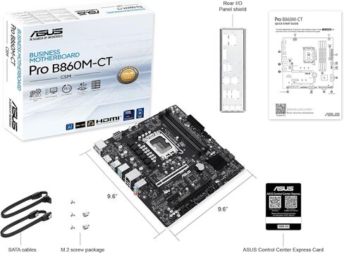 ASUS PRO B860M-CT-CSM Intel® B860 (LGA 1851) mATX Motherboard, PCIe 5.0, DDR5, 2X M.2, Intel® 1G LAN, 2X DP, HDMI, USB Type-C®, TPM IC onboard with Enhanced Security, Reliability and Manageability in Saudi Arabia