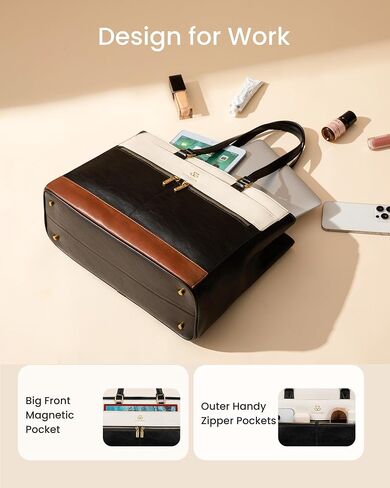 LoveVook Laptop Bag for Women ، 15.6 بوصة خمر حقائب العمل للنساء ، حقيبة مدرس جلدية ، حقيبة كمبيوتر كبيرة حقيبة يد حقيبة يد كبيرة in Saudi Arabia