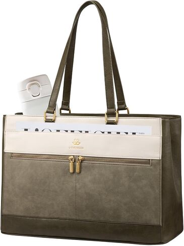 LOVEVOOK Laptop Bag for Women,15.6 Inch Vintage Work Tote Bags for Women,Leather Teacher Bag,Large Handbag Computer Briefcase in Kuwait