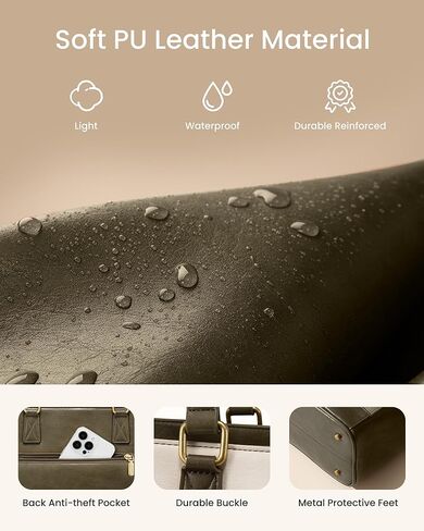 LOVEVOOK Laptop Bag for Women,15.6 Inch Vintage Work Tote Bags for Women,Leather Teacher Bag,Large Handbag Computer Briefcase in Kuwait