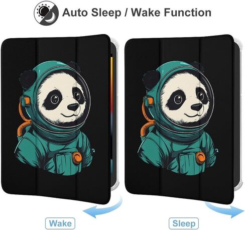 علبة رائد فضاء Panda لطيف مع حامل القلم رفيع الوزن ثلاثي الوزن متوافق مع iPad Mini 4/5/6 Mini4/5 （7.9in） in Saudi Arabia