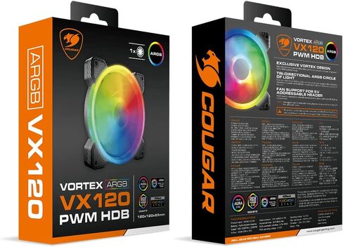 كوجار فورتكس ARGB VK 120 PWM HDB (عبوة ثلاثة في واحد)، اسود in Saudi Arabia