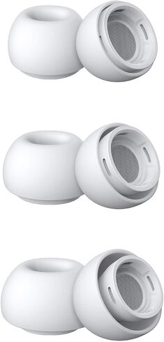 AirPods Pro & AirPods Pro 2 Replacement Ear Tips – Noise-Reducing Silicone Earbud Covers with Secure Fit & Portable Storage Plastic Bag (3 Pairs-White, Medium) in Kuwait