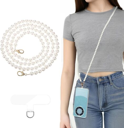 Pearl Phone Lanyard Crossbody with teth tab homes chain Crossbody Universal Phone Lanyard Anti Late Theft Planards for Women Neck Strap Skided Sybed Strap للهواتف حقيبة حقيبة حقيبة in Saudi Arabia