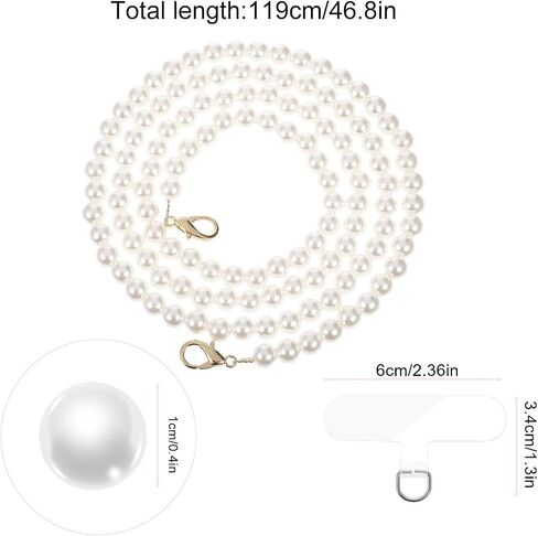Pearl Phone Lanyard Crossbody with teth tab homes chain Crossbody Universal Phone Lanyard Anti Late Theft Planards for Women Neck Strap Skided Sybed Strap للهواتف حقيبة حقيبة حقيبة in Saudi Arabia