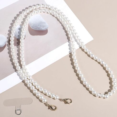 Pearl Phone Lanyard Crossbody with teth tab homes chain Crossbody Universal Phone Lanyard Anti Late Theft Planards for Women Neck Strap Skided Sybed Strap للهواتف حقيبة حقيبة حقيبة in Saudi Arabia