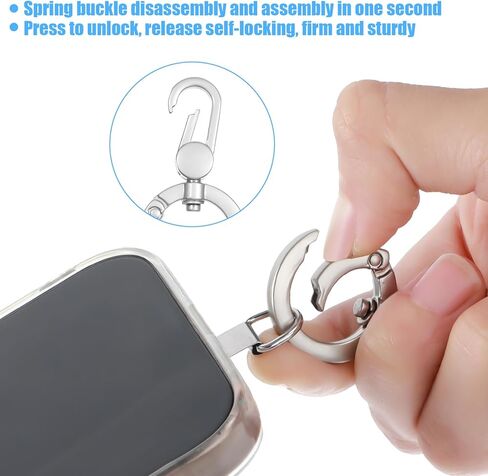 6 PCS TITER Tether Tether ، علامة تبويب "الهاتف المحمول الشامل للهاتف المحمول" مع حلقة زنبركية 360 ، الفضة ، الذهب ، الأسود in Kuwait