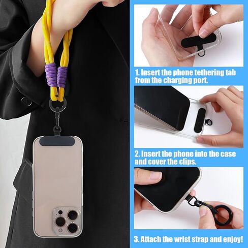 6 PCS TITER Tether Tether ، علامة تبويب "الهاتف المحمول الشامل للهاتف المحمول" مع حلقة زنبركية 360 ، الفضة ، الذهب ، الأسود in Kuwait