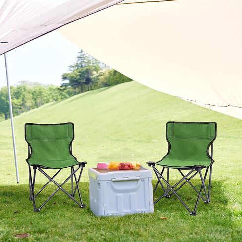 Kids Camping Chair, 2 Pcs, Kids Folding Chair for Outdoor, Lightweight Backpacking Chair, Armless Foldable Lawn Chair for Outdoor Camping Hiking Beach Sports and Picnic, Green, with Carry Bag in Saudi Arabia