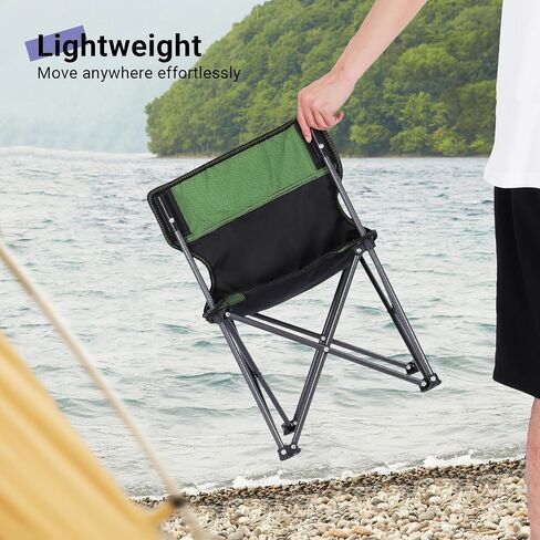 Kids Camping Chair, 2 Pcs, Kids Folding Chair for Outdoor, Lightweight Backpacking Chair, Armless Foldable Lawn Chair for Outdoor Camping Hiking Beach Sports and Picnic, Green, with Carry Bag in Saudi Arabia