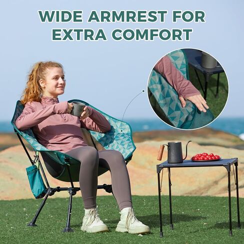 ATEPA UFO3.0 Backpacking Camping Chair, Ultralight Extra Wide Comfortable Folding Chairs 330lbs Heavy Duty Portable Hexagon Ergonomic Height Adjustable Seat with Anti-Sinking Feet for Hiking Outdoor in Saudi Arabia