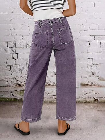 بنطال جينز فلامينجالز بأرجل مستقيمة للنساء 2023 بنطال كاجوال بحاشية خام متوسطة الخصر in Kuwait