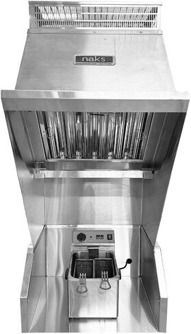 48.6" Ventless Hood System with Fire Suppression | Portable Commercial Cooking Equipment for Concessions, Food Courts, Old Buildings | Stainless Steel, Made in USA in Kuwait