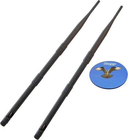 HQRP 2-Pack 2.4-2.5Ghz 9 dBi RP-SMA WiFi Booster Wireless Antenna WLAN Compatible with Alfa AWUS051NH / AWUS036AC / AWUS036ACH / AWUS052NH / AWUS052NHS / AWUS1900 + HQRP Coaster in Saudi Arabia