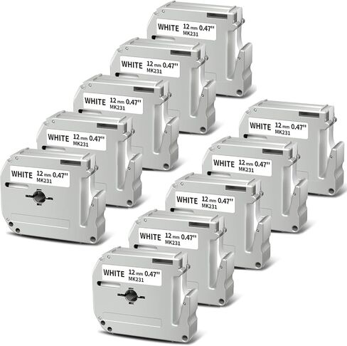 Colorty M-K231 12mm White Label Tape Compatible with Brother P Touch M Tape in Kuwait
