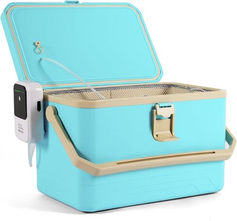 Ghosthorn Fishing Cooler 11QT/15QT Live Bait Cooler with 4000mAh Rechargeable Aerator for Fishing,Bait Bucket for Live Fish Shrimp,Portable Minnow Bucket for Boat Outdoors in Saudi Arabia