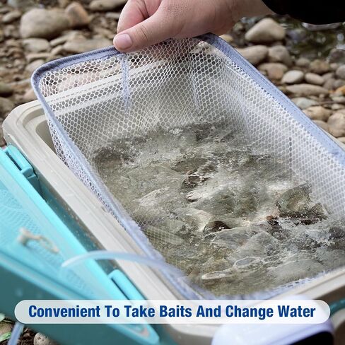 Ghosthorn Fishing Cooler 11QT/15QT Live Bait Cooler with 4000mAh Rechargeable Aerator for Fishing,Bait Bucket for Live Fish Shrimp,Portable Minnow Bucket for Boat Outdoors in Saudi Arabia