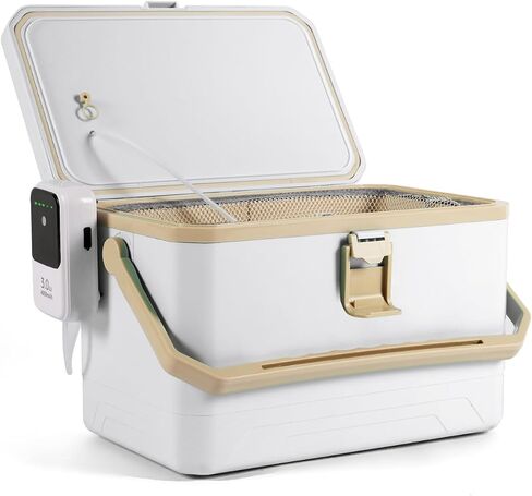Ghosthorn Fishing Cooler 11QT/15QT Live Bait Cooler with 4000mAh Rechargeable Aerator for Fishing,Bait Bucket for Live Fish Shrimp,Portable Minnow Bucket for Boat Outdoors in Saudi Arabia